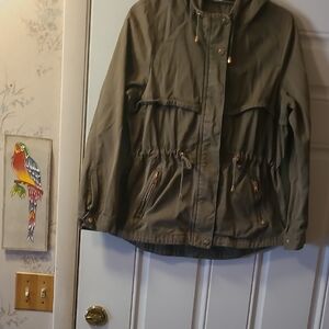 Divided Olive Utility Jacket with Hood